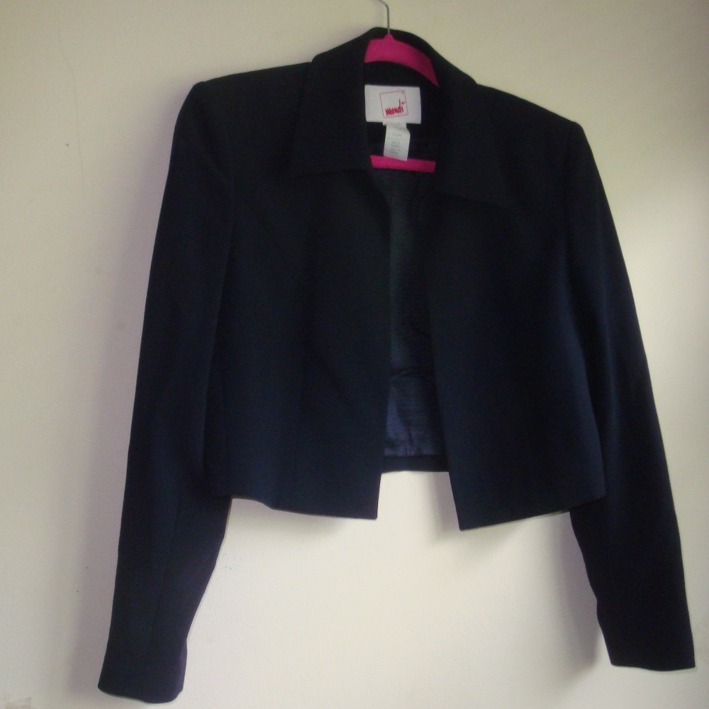 Vintage Mondi Crop Jacket Navy Blue SZ 38